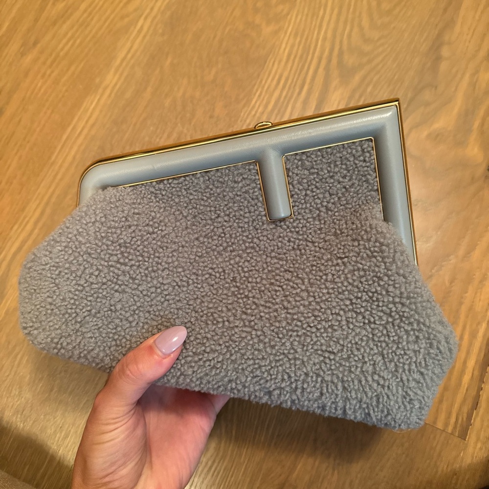 Fendi First Shearling Clutch Bag